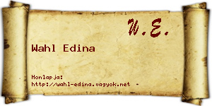 Wahl Edina névjegykártya